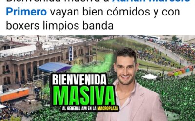 Sólo acude una persona a “bienvenida masiva” para Adrián Marcelo en la Macroplaza