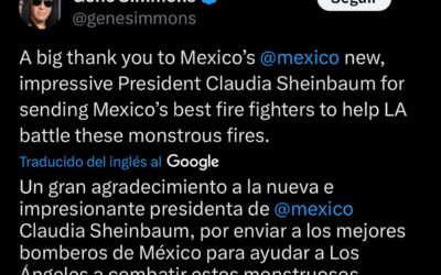 Gene Simmons, de KISS, agradece a Claudia Sheinbaum por ayudar a combatir incendios en LA