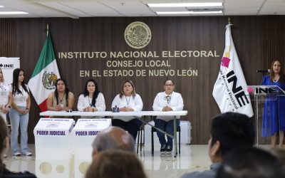 INE Nuevo León presenta modelo de casilla seccional y simulacro de votación