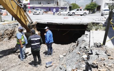 Reparan socavón en Escobedo, representaba peligro para la población