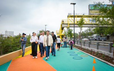 Inaugura Samuel García andador peatonal y de movilidad en Morones Prieto